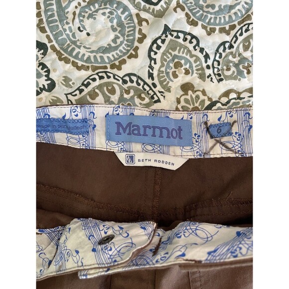 Marmot Capri Pants‎ 6 Womens Brown Cargo Pockets Cropped Beth Rodden Outdoor - Picture 8 of 16